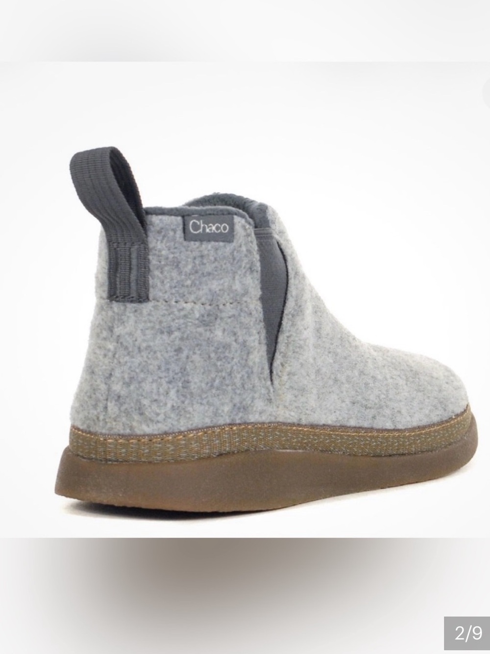 Chaco Gray Revel Chelsea Wool Slip-On Bootie Size 8.5 - Picture 2 of 16
